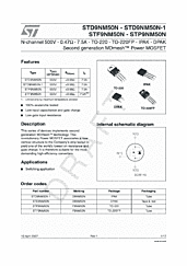 DataSheet STD9NM50N pdf